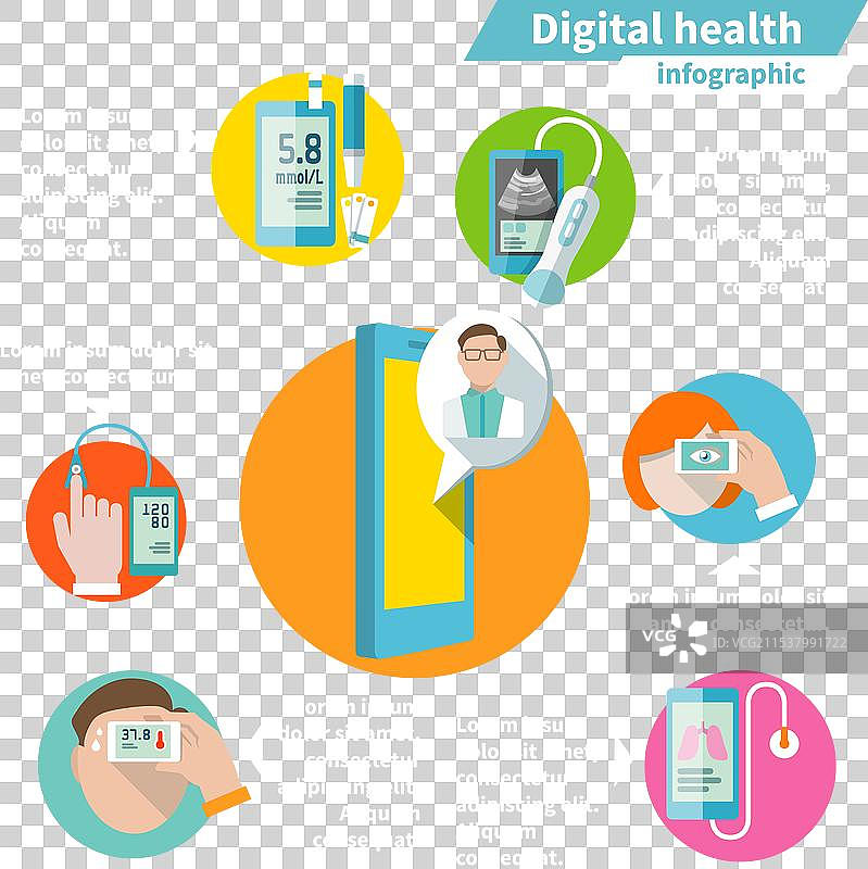 数字健康信息图表图片素材