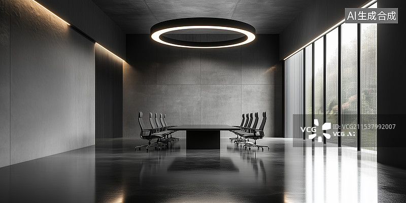 【AI数字艺术】极简现代风格会议室图片素材
