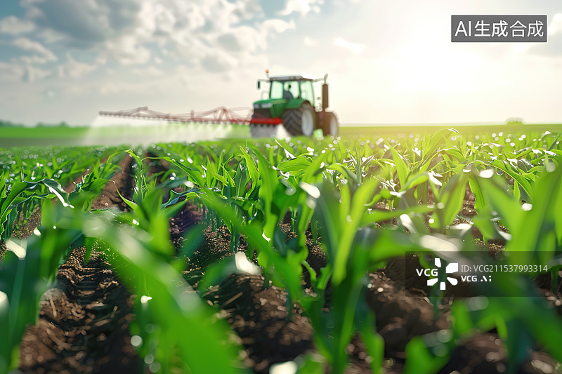 【AI数字艺术】现代化农业喷灌施肥杀虫技术图片素材