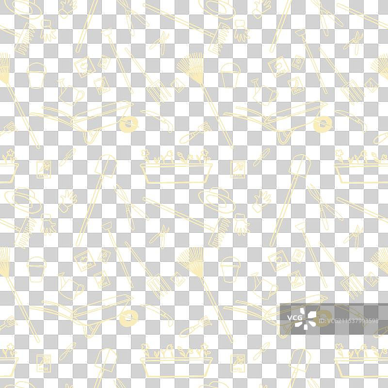 园艺工具无缝图案图片素材