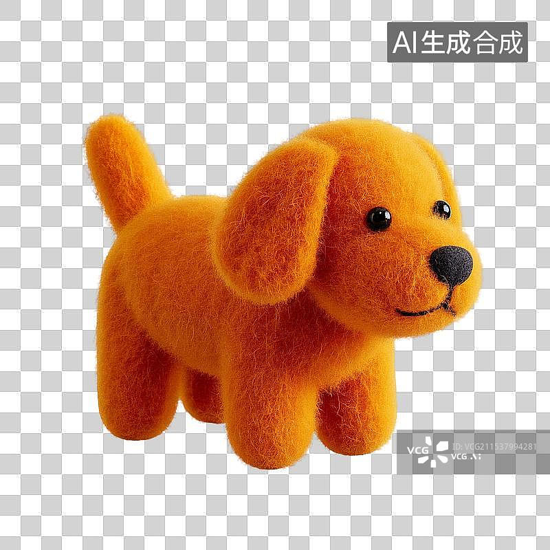 【AI数字艺术】3D毛毡图标十二生肖之狗图片素材