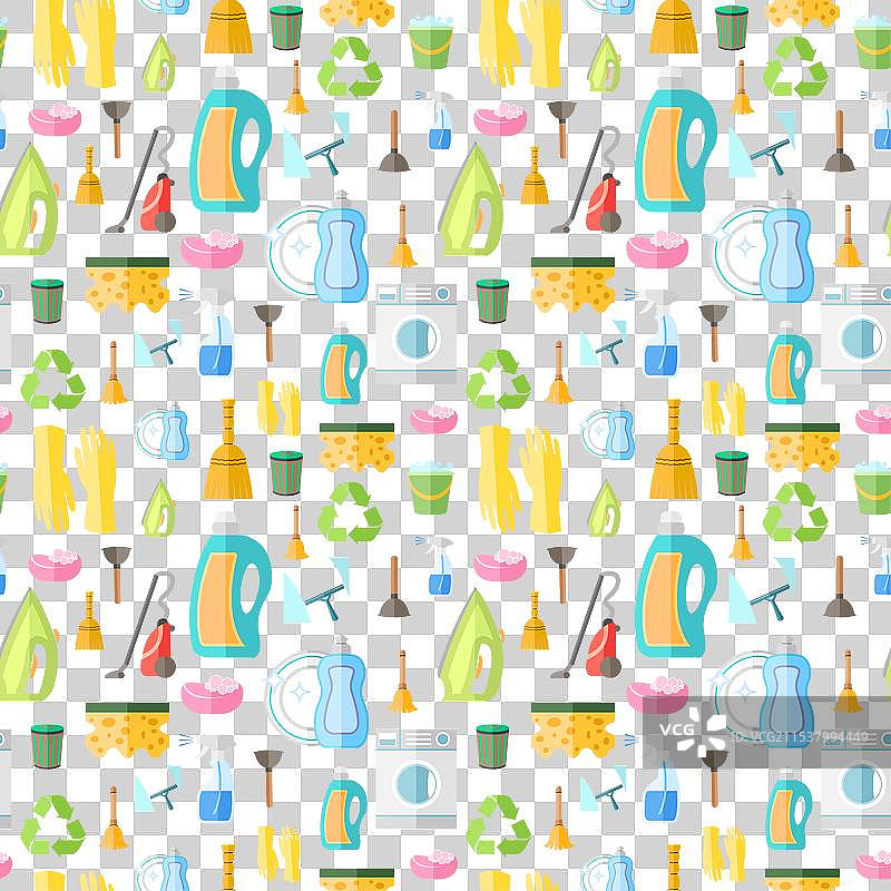 清洁图标无缝图案图片素材