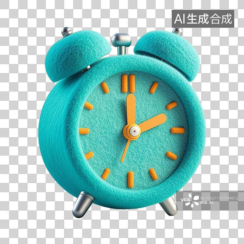 【AI数字艺术】3D毛毡闹钟图标图片素材