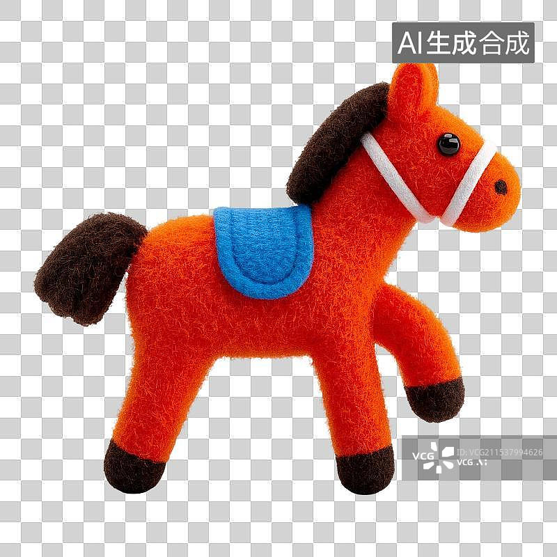 【AI数字艺术】3D毛毡图标十二生肖之马图片素材