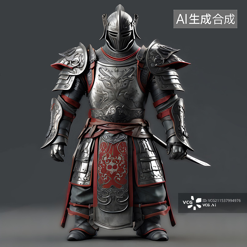 【AI数字艺术】中国古代服饰，铠甲，盔甲，军装图片素材