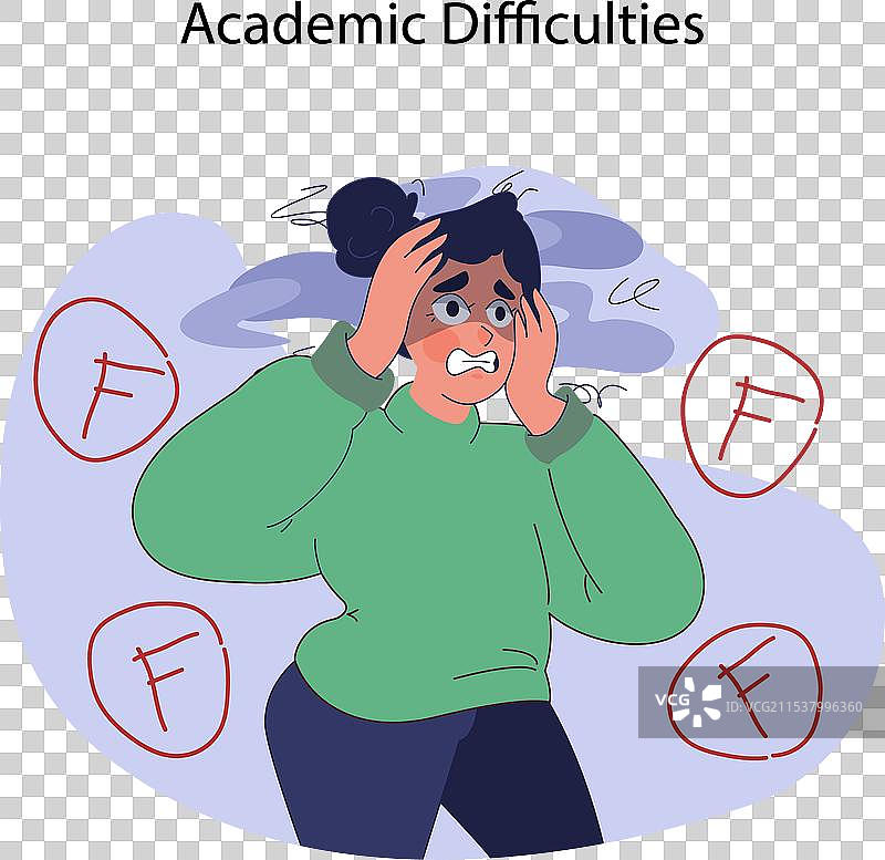 学术困难概念扁平化图片素材