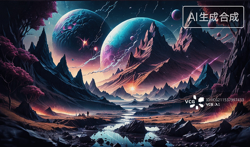 【AI数字艺术】星际幻想图片素材