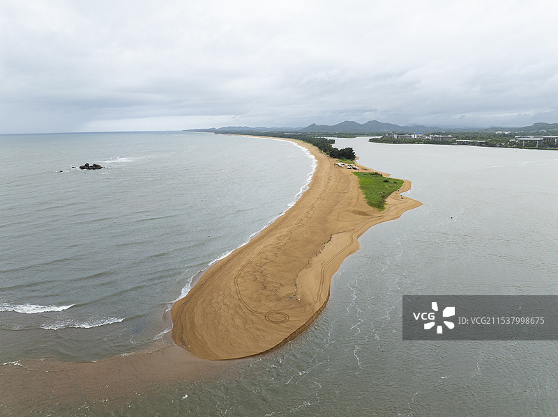 海南琼海玉带滩航拍图片素材