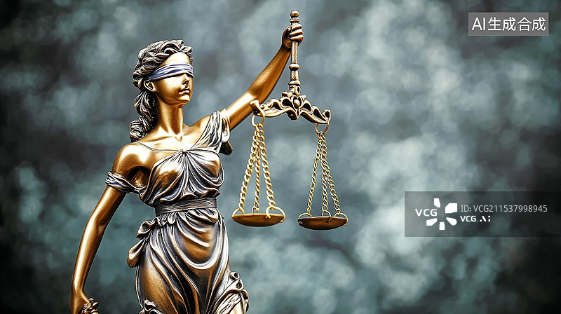 【AI数字艺术】体现法律概念的正义女神雕像，手持正义天平图片素材