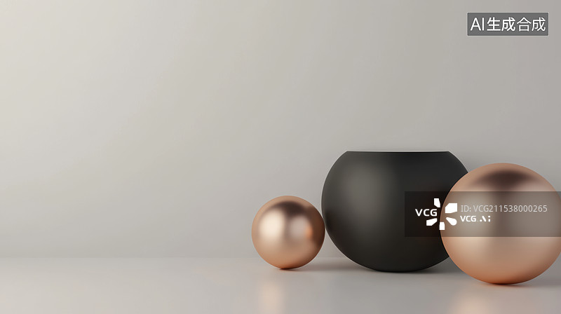 【AI数字艺术】三维渲染金属质感底座产品展台图片素材