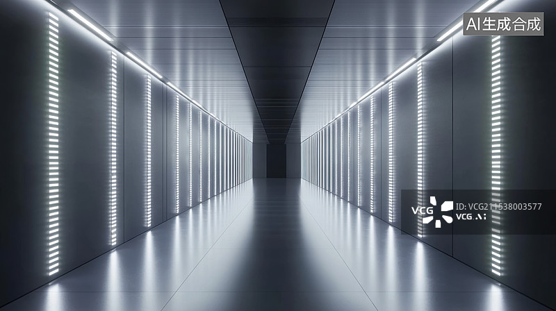 【AI数字艺术】三维渲染黑色尽头走廊隧道图片素材