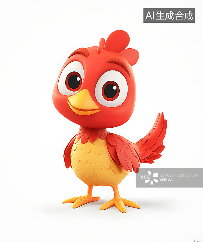 【AI数字艺术】3D卡通小鸡动物形象图片素材