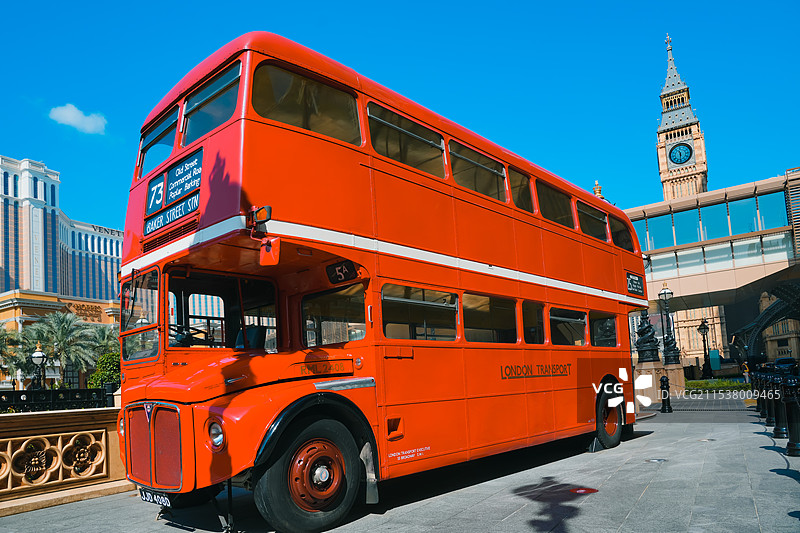 澳门伦敦人 伦敦双层巴士    氹仔岛风光 澳门旅游景点图片素材