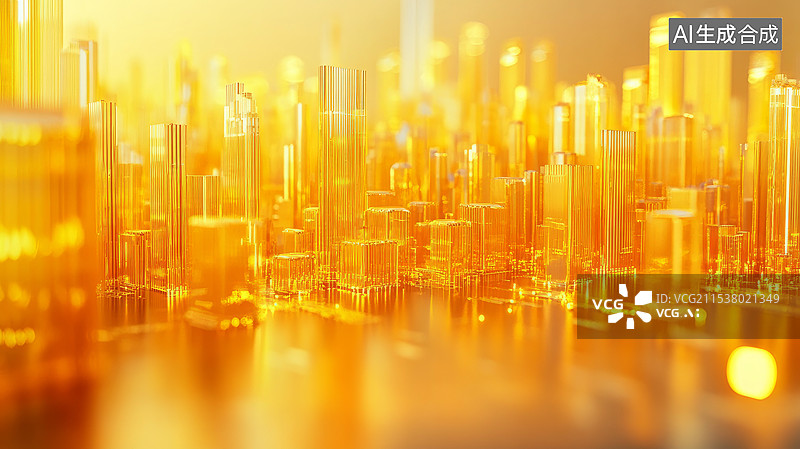 【AI数字艺术】城市建筑群未来科技商务金融概念背景图片素材