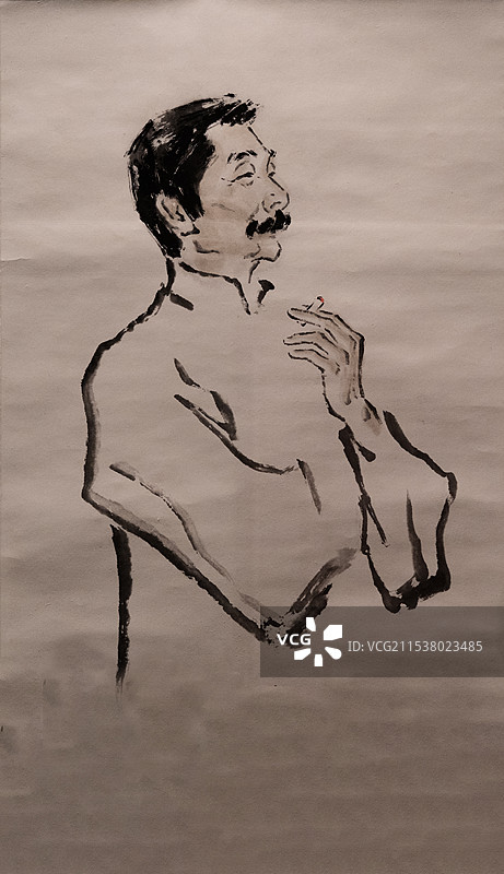 北京鲁迅博物馆，不同画家笔下的鲁迅先生图片素材