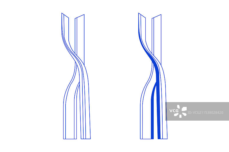 城市地标建筑成都太古里线条矢量插画图片素材