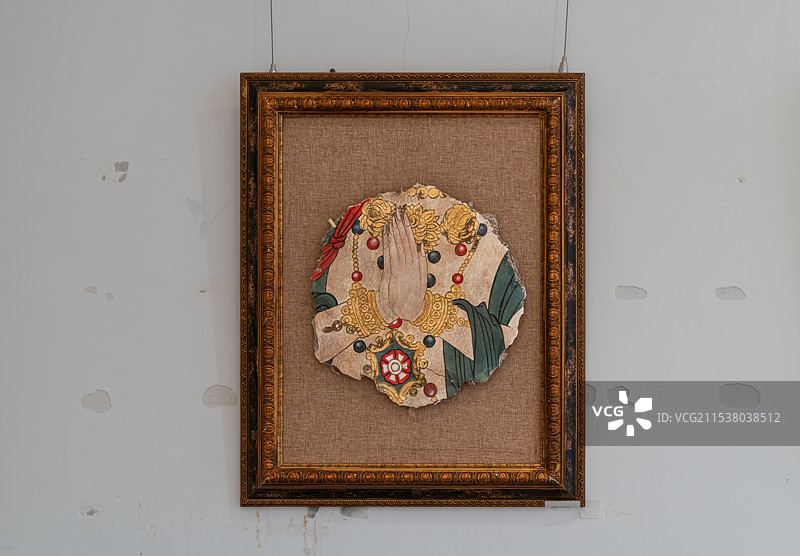 古代壁画残片，佛像局部图片素材