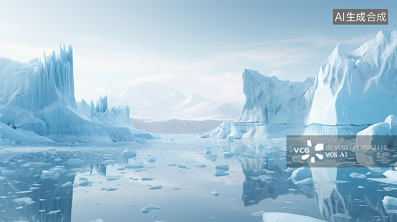 【AI数字艺术】冰山图片素材