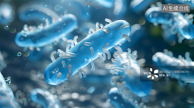 【AI数字艺术】益生菌微观概念图微生物生物科学图片素材
