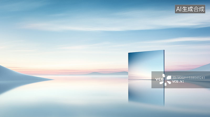 【AI数字艺术】科技 山水 背景图片素材