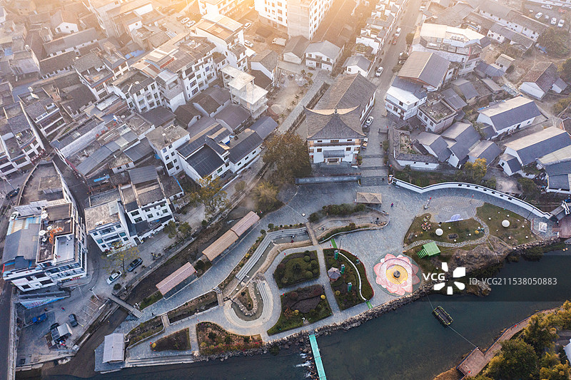 航拍湖南郴州汝城热水镇温泉景观图片素材