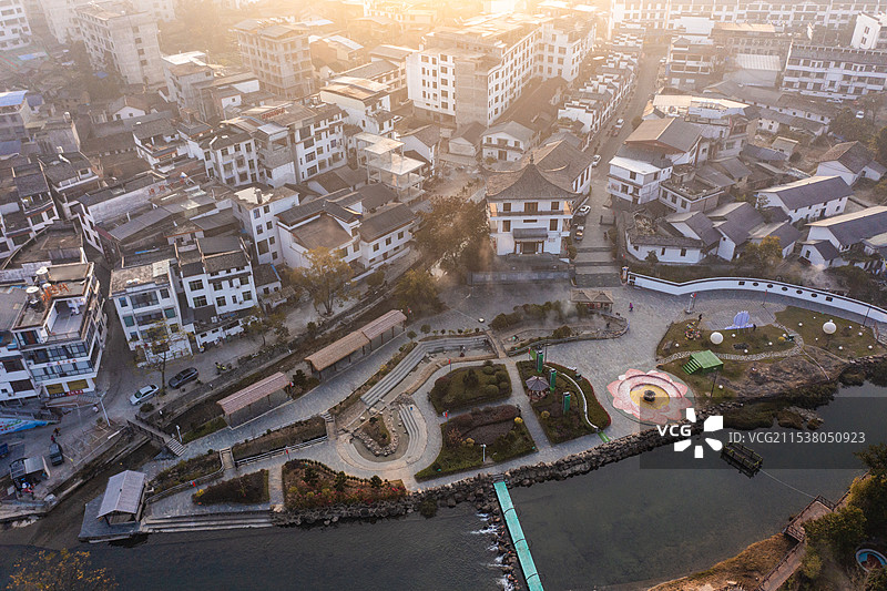 航拍湖南郴州汝城热水镇温泉景观图片素材