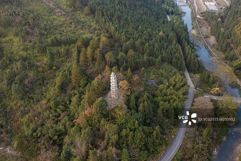 航拍湖南郴州汝城热水镇温泉景观图片素材