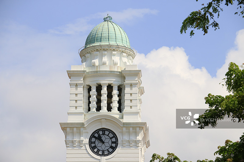 新加坡城市印象-新加坡国立大学、鱼尾狮公园、博物馆、滨海湾、教堂与西式建筑图片素材