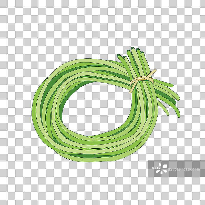 免扣插画中国风蔬菜豇豆图片素材