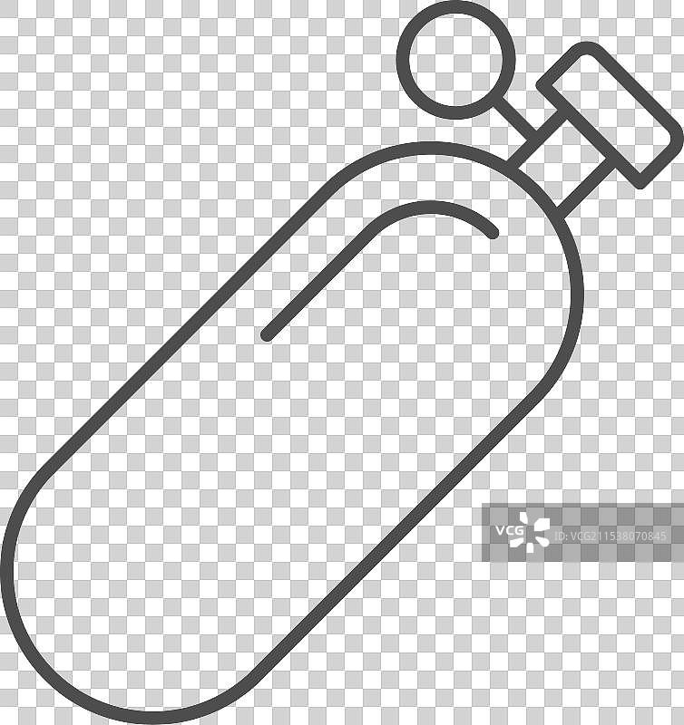 氧气瓶线条轮廓图标图片素材