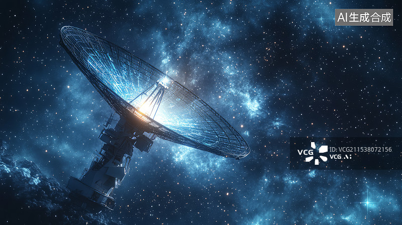 【AI数字艺术】雷达通讯科技，射电望远镜图片素材