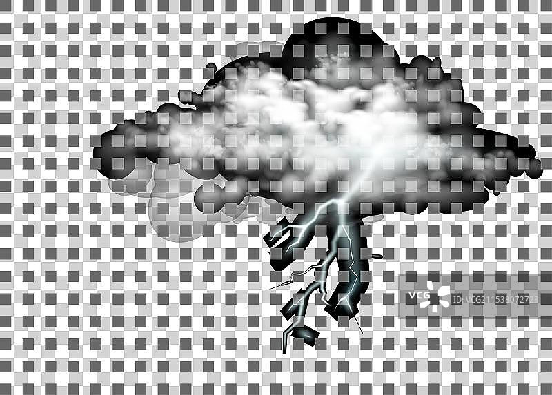 孤立的雷云与闪电图片素材