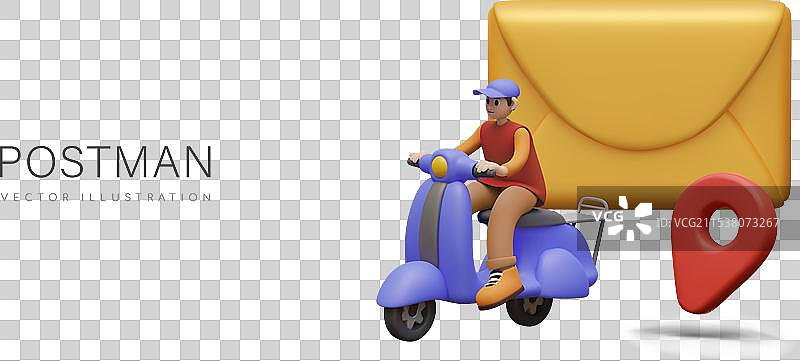 男性角色在地址投递广告中图片素材