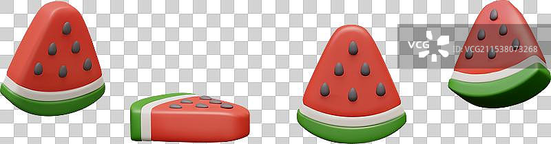 卡通风格的三角形西瓜片图片素材