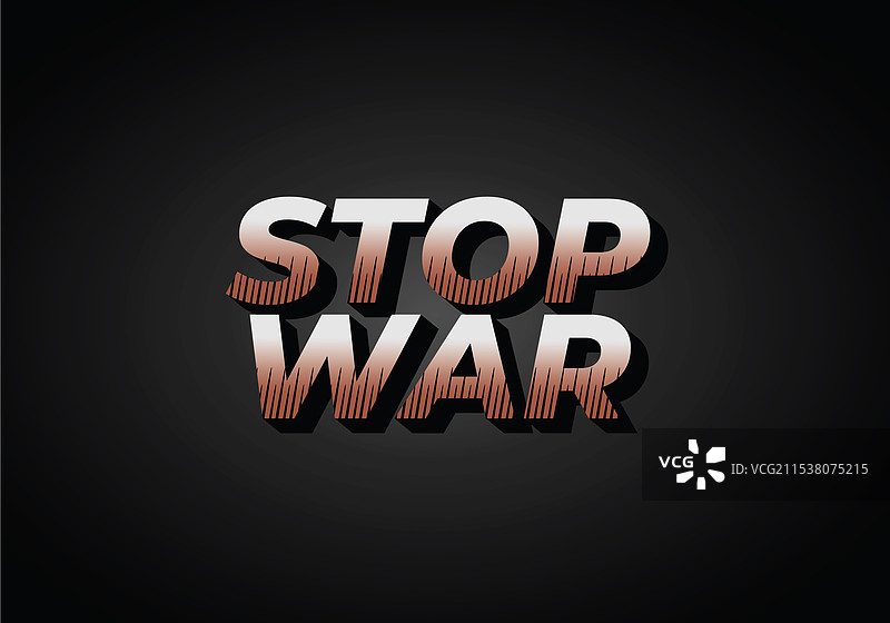 引人注目的3D效果“停止战争”文字设计图片素材