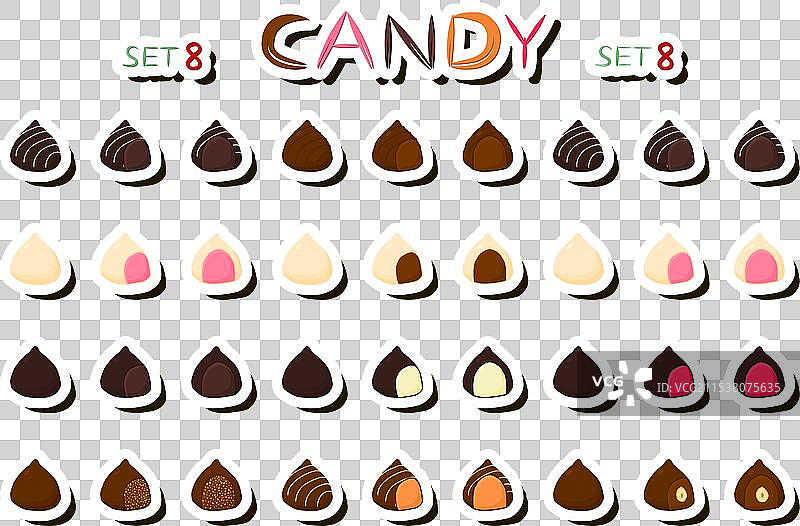 主题美丽的大型甜巧克力糖果套装图片素材