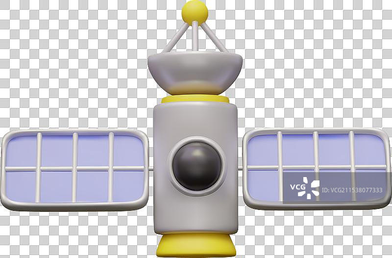 带有太阳能电池、天线和舷窗的卫星图片素材