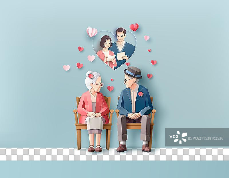 80岁以上的情侣在情人节的甜蜜爱情图片素材