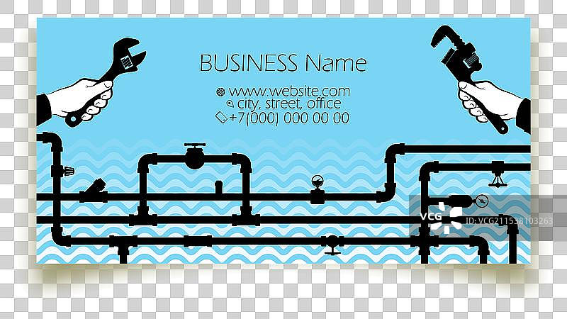 管道工维修工作的名片设计图片素材