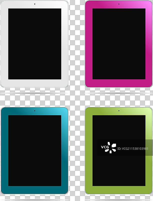 不同颜色的平板电脑图片素材