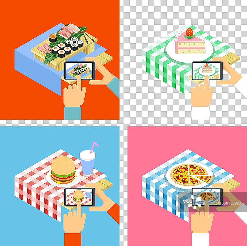 用智能手机拍摄的食物照片图片素材