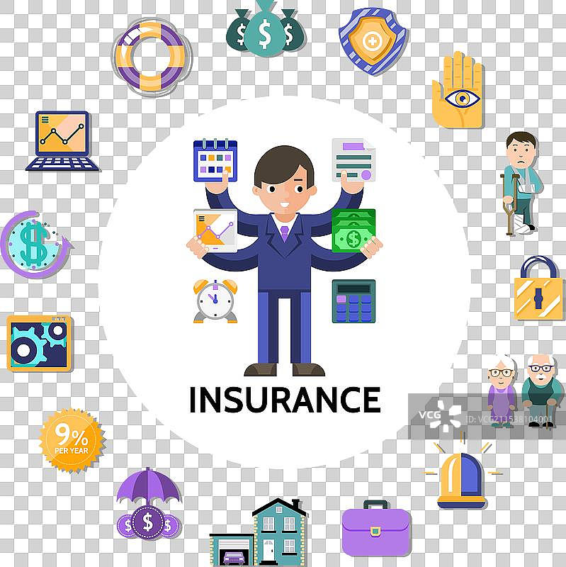 平面保险圆形概念图片素材