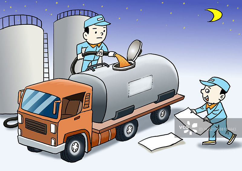 化工油罐车违规改装食用油图片素材