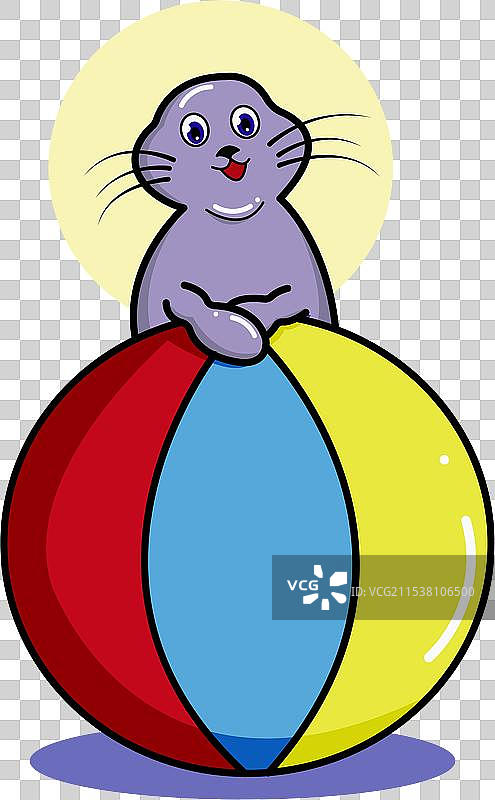 可爱的海豹卡通动物图片素材