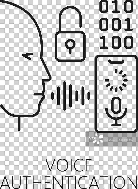 语音认证图标 生物识别识别图片素材
