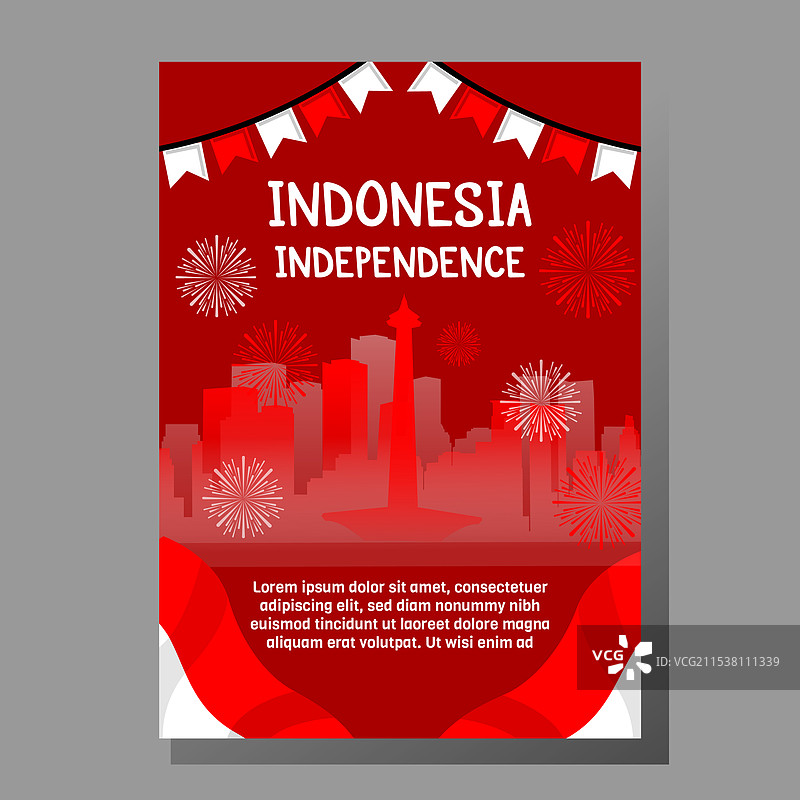 印度尼西亚独立海报设计图片素材