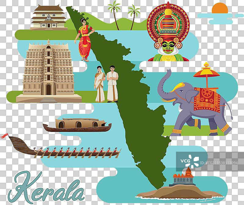 旅游与传统文化及喀拉拉邦地图图片素材