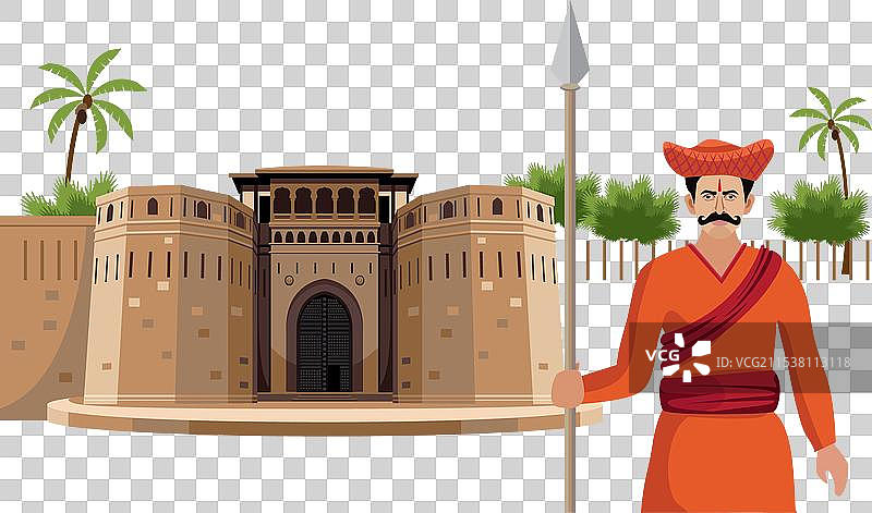 普纳的沙尼瓦尔瓦达与马拉地战士马瓦拉图片素材