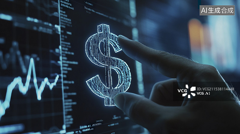 【AI数字艺术】金融货币，美金，银行，降息货币政策，金融刺激图片素材