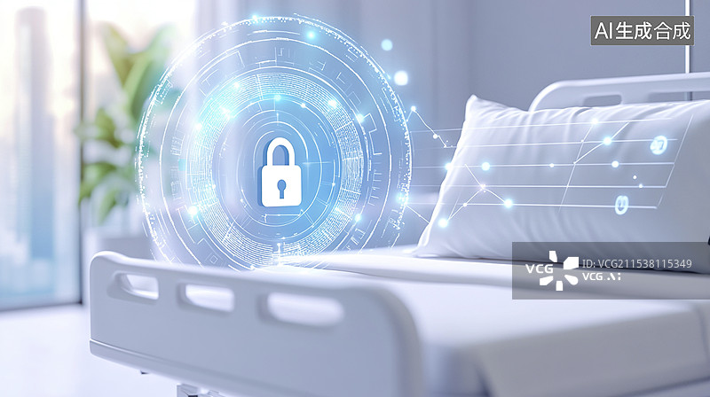 【AI数字艺术】医院住院病床无菌环境保证安全图片素材